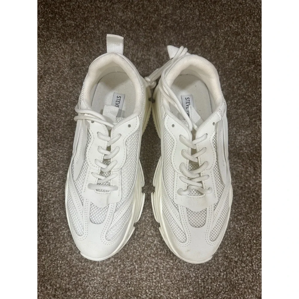 Steve Madden Sneakers Women 9 White Possession POSS03S1 Chunky Platform Dad Shoe