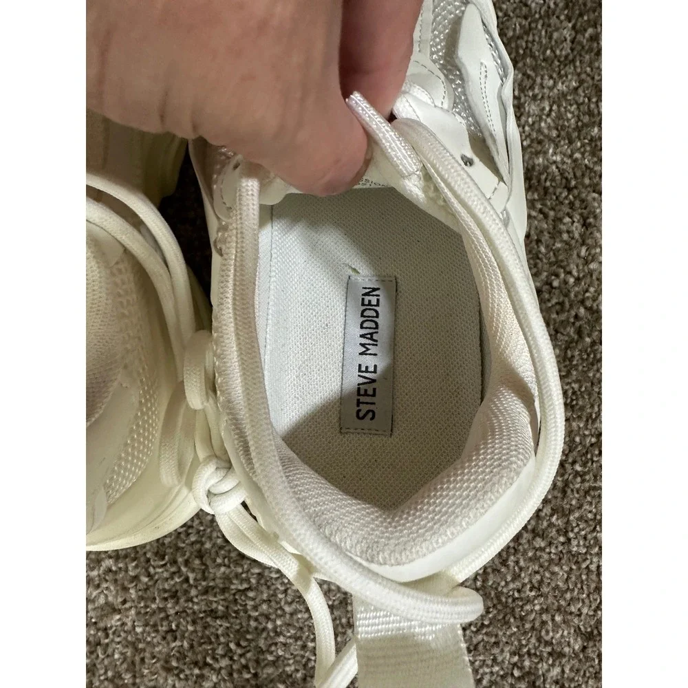 Steve Madden Sneakers Women 9 White Possession POSS03S1 Chunky Platform Dad Shoe