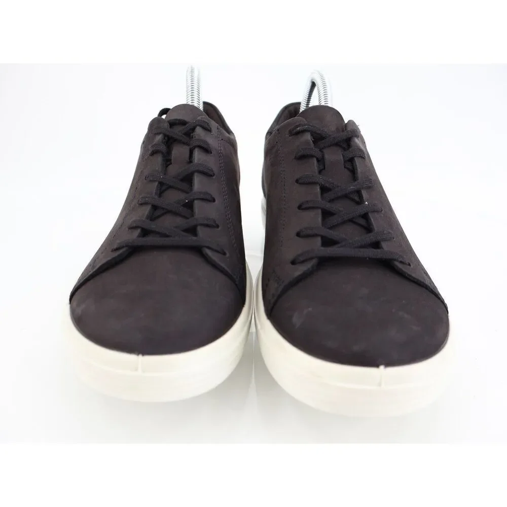 Ecco Soft Classic Sneaker Black Nubuck Women Size 9 / 9.5 Lace Up Shoes