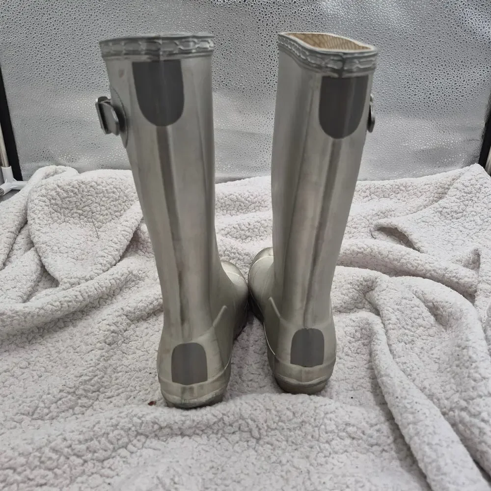 Hunter Waterproof Rain Boot Silver KIDS size 2