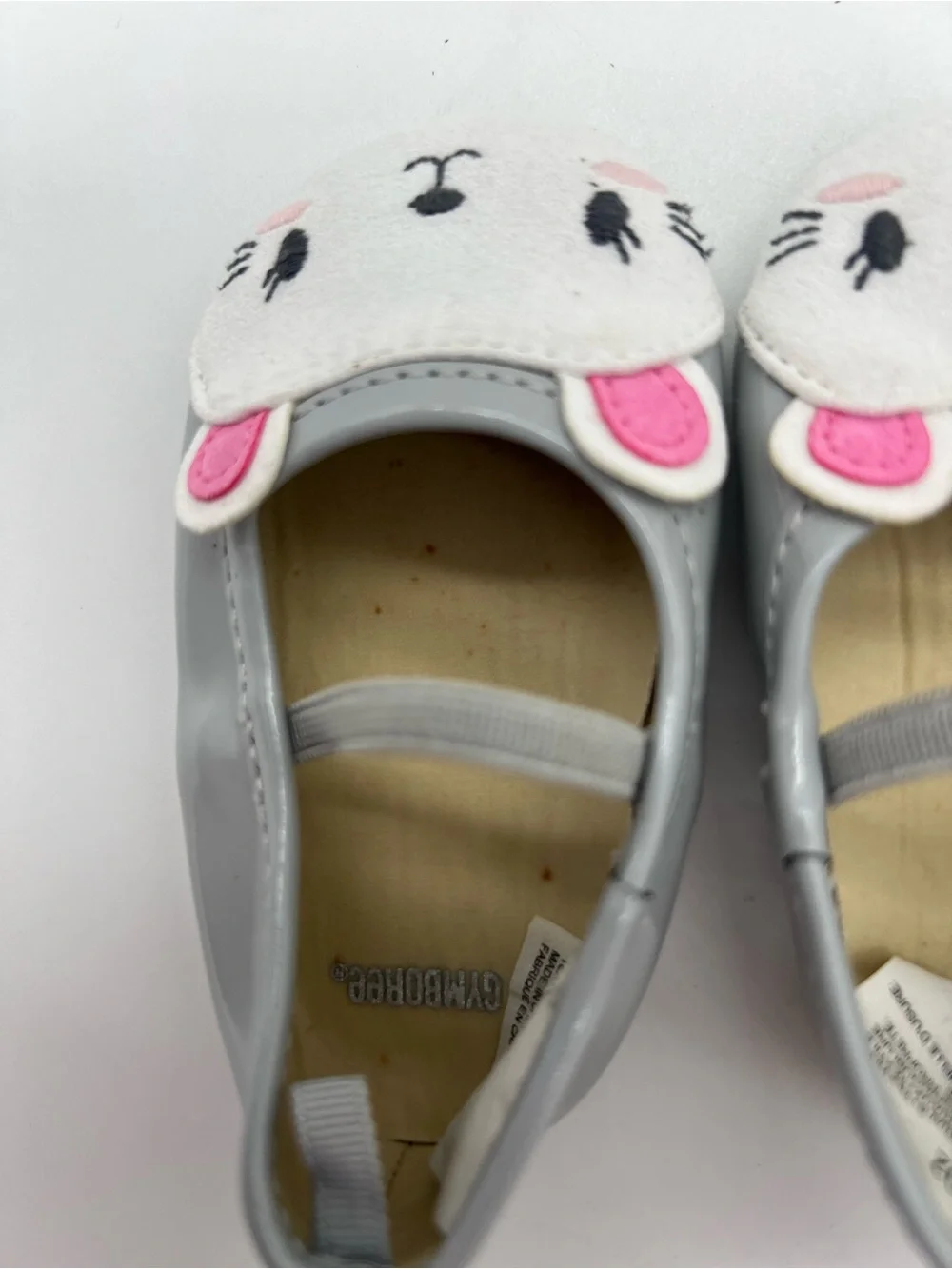 Baby Girl Gymboree Size 2 Kitty Shoes Gray Pink
