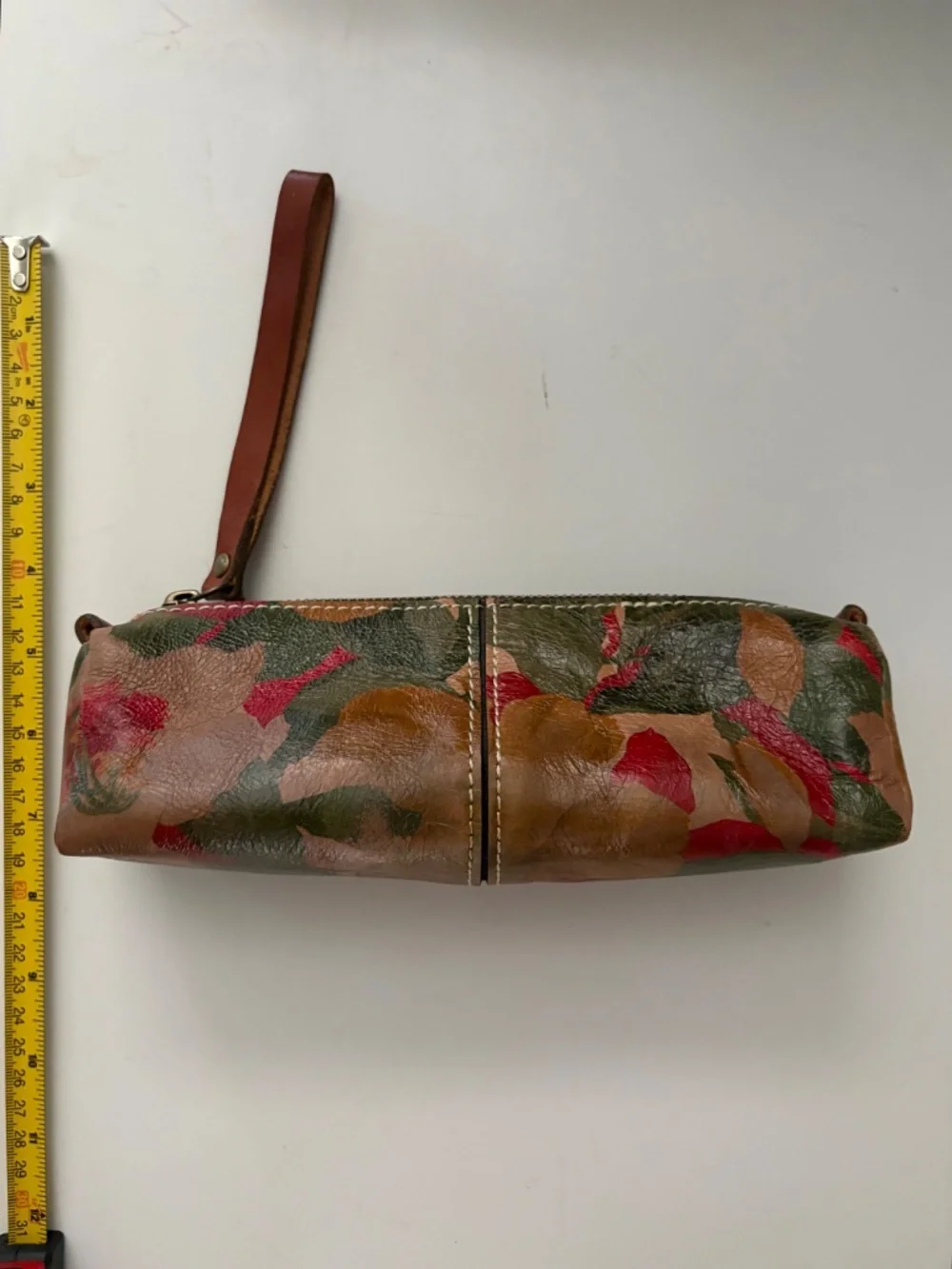 Patricia Nash Isla Oblong Wristlet Pouch Cosmetic Case Spring Multi Leather