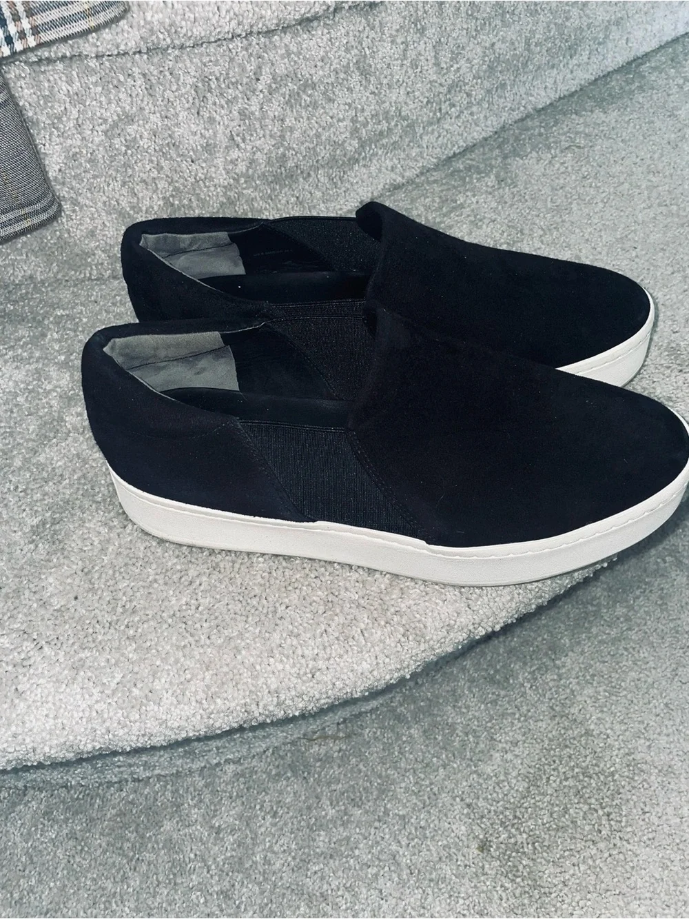 Vince Black Suede Slip-On Platform Sneakers - Women