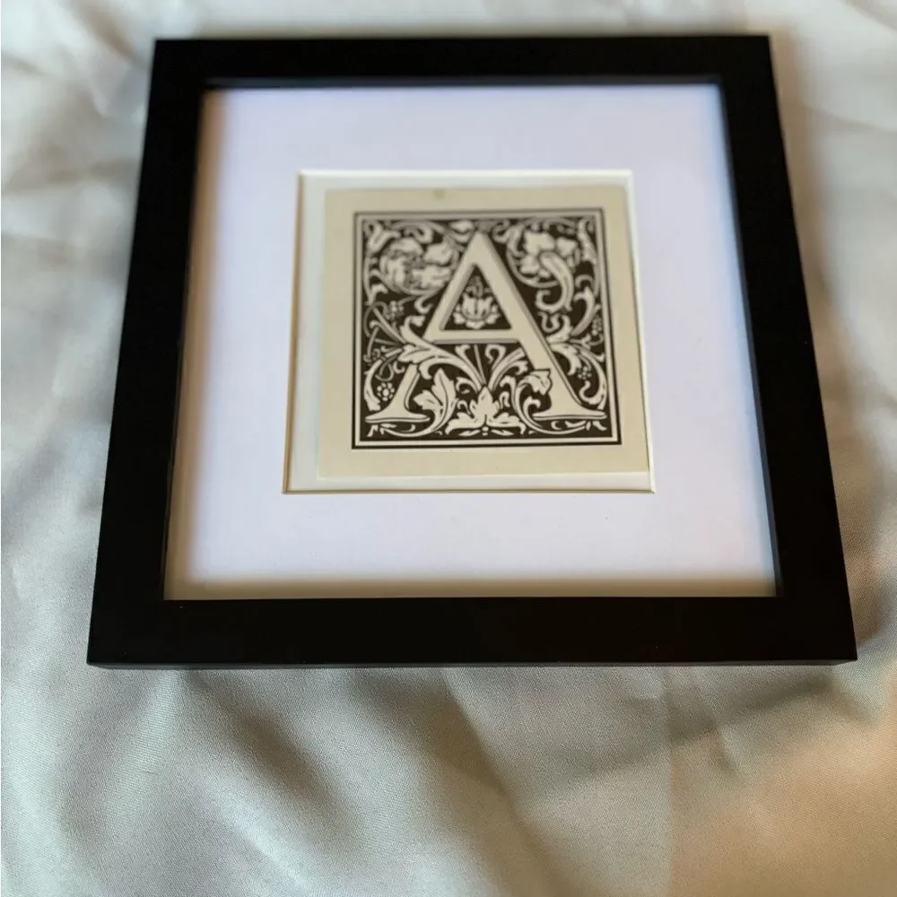 ⚡️💵🧨🎲 4.5” NEW! “N” Square Monogram Letter Print Ready to be Framed