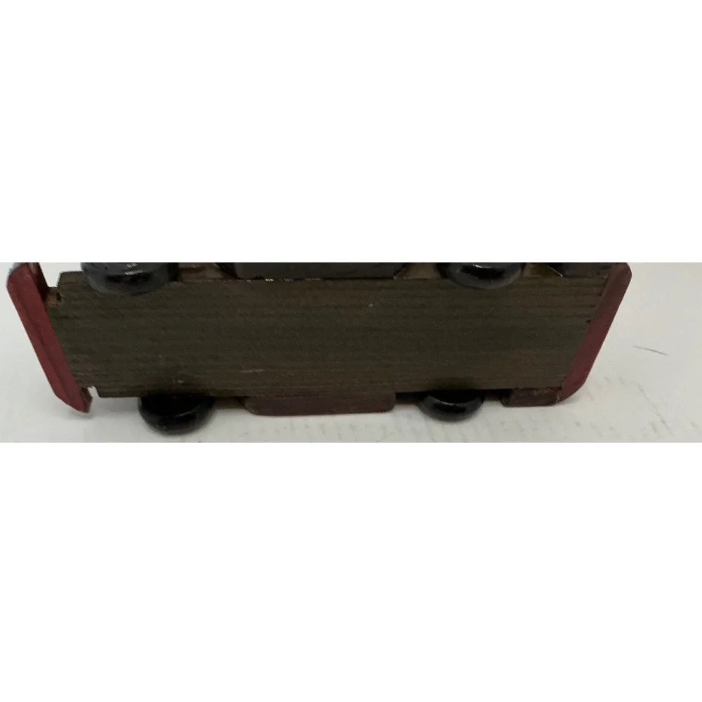Handmade Wooden Model Car Vintage Style Antique Roadster Decorative Brown Red