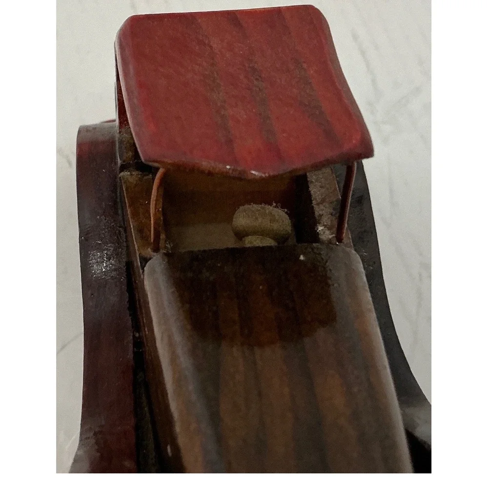 Handmade Wooden Model Car Vintage Style Antique Roadster Decorative Brown Red