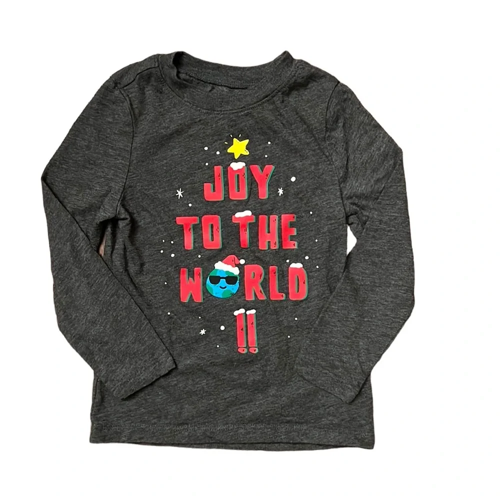 3T “Joy To The World” Gray Long Sleeved Shirt