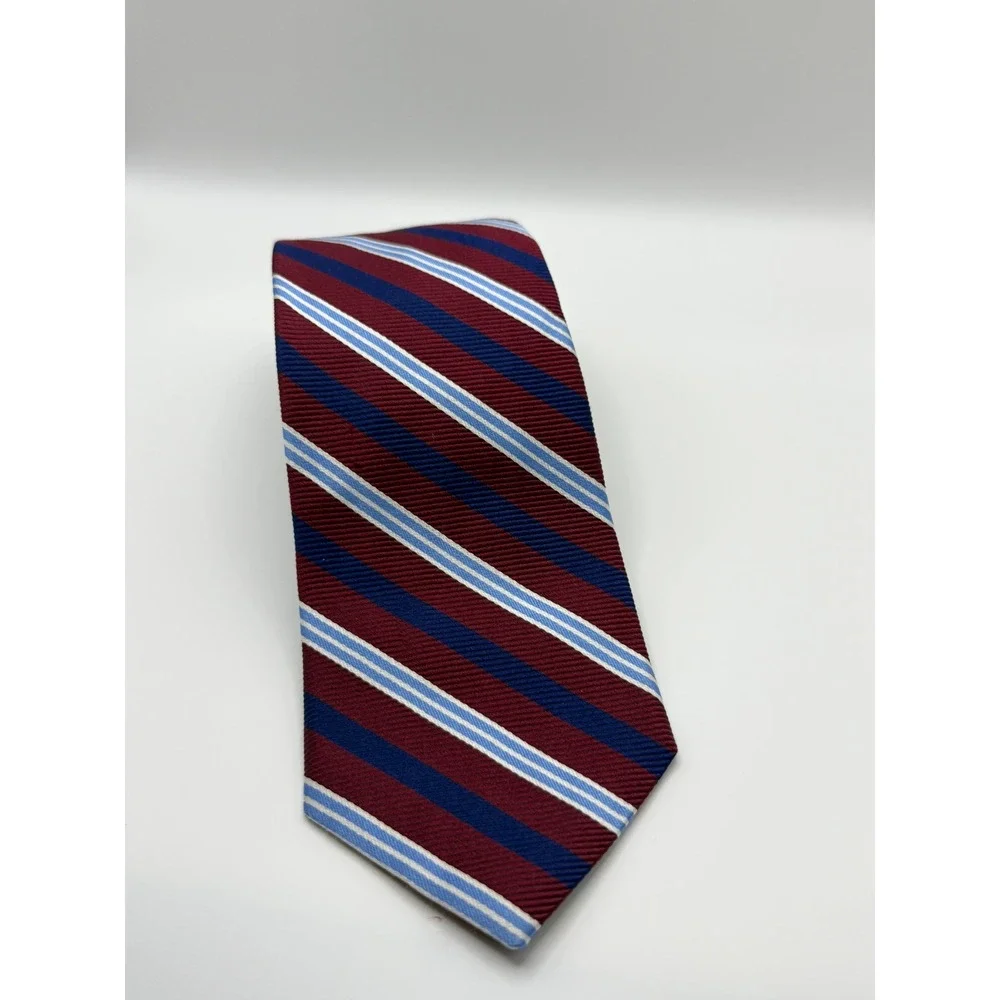 Brooks Brothers Silk Tie OS Burgundy Navy Repp Stripe Preppy Ivy Trad Classic