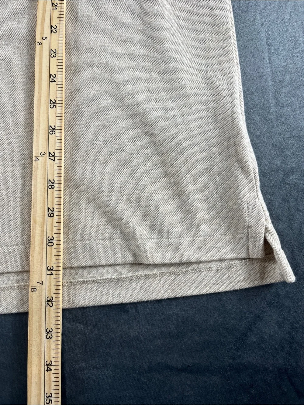 Ralph Lauren Long Sleeve Polo Shirt in Light‎ Beige w/ Brown Pony Preppy Size XL