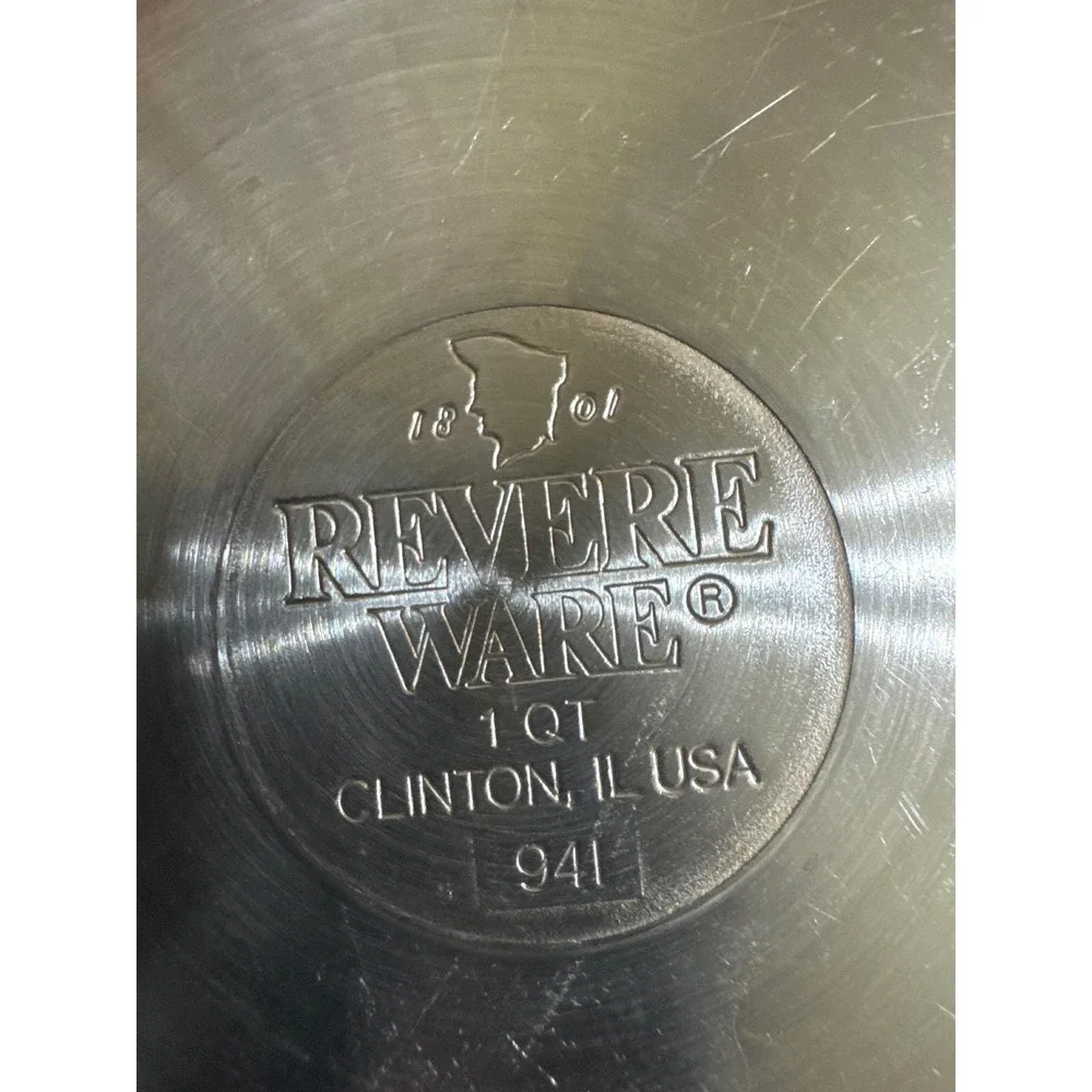 VTG 80s 9pieces Revere Ware Farberware Cookware‎ Copper Bottom Stainless Steel