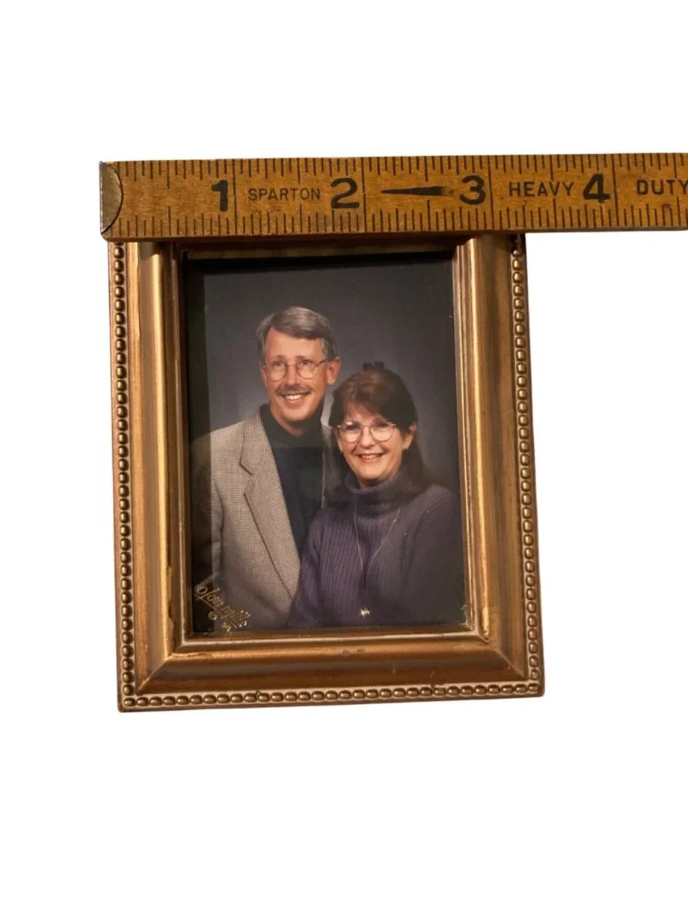 Vintage Miniature Small Gold-Tone Photo Frame