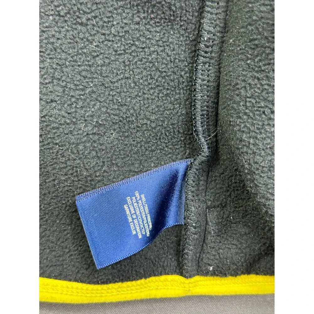 Ralph‎ Lauren Kids Fleece Jacket Grey Neon Yellow Full Zip Pony Logo Size M 8-10