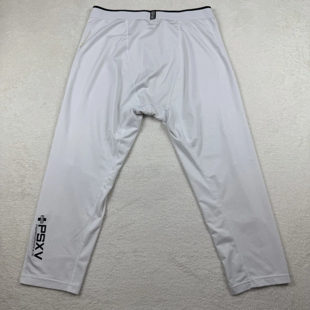 Polo Sport by‎ Ralph Lauren Men's 3/4 Compression Tights White-READ