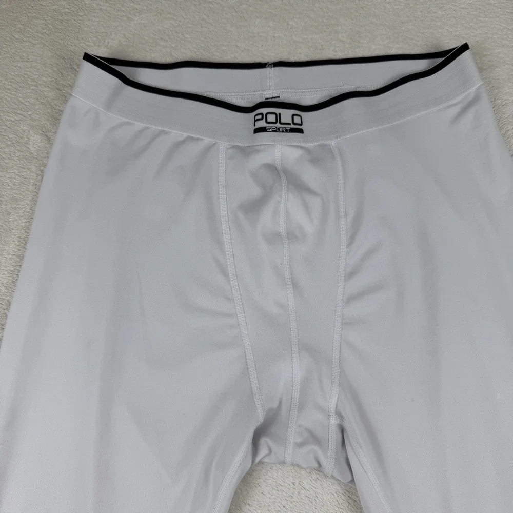 Polo Sport by‎ Ralph Lauren Men's 3/4 Compression Tights White-READ