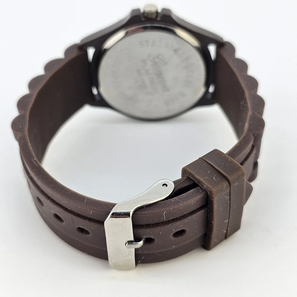 38MM Women's Watch Dark Brown‎ Dial Dark Brown Plastic Bands NEW Battery