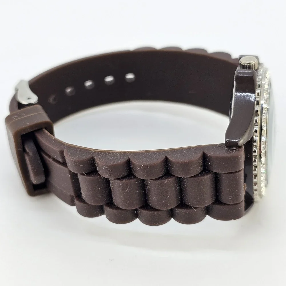 38MM Women's Watch Dark Brown‎ Dial Dark Brown Plastic Bands NEW Battery