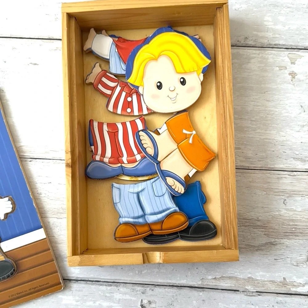 Fisher Price Little People Puzzle Wood Paper Doll Style Dress Up Toy Kids