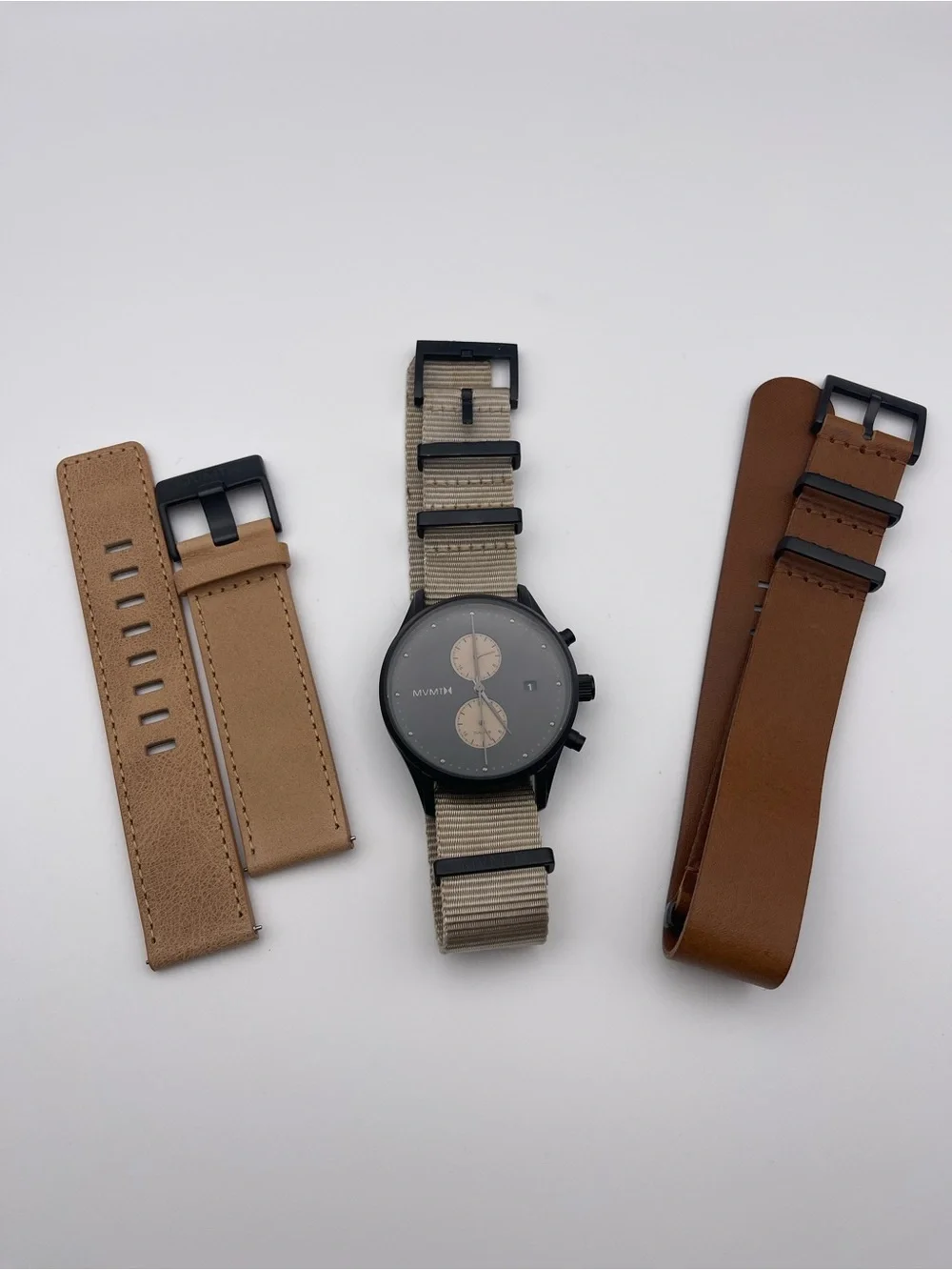 MVMT Men’s Watch Voyage Dessert Dual Time with extra replacement bands