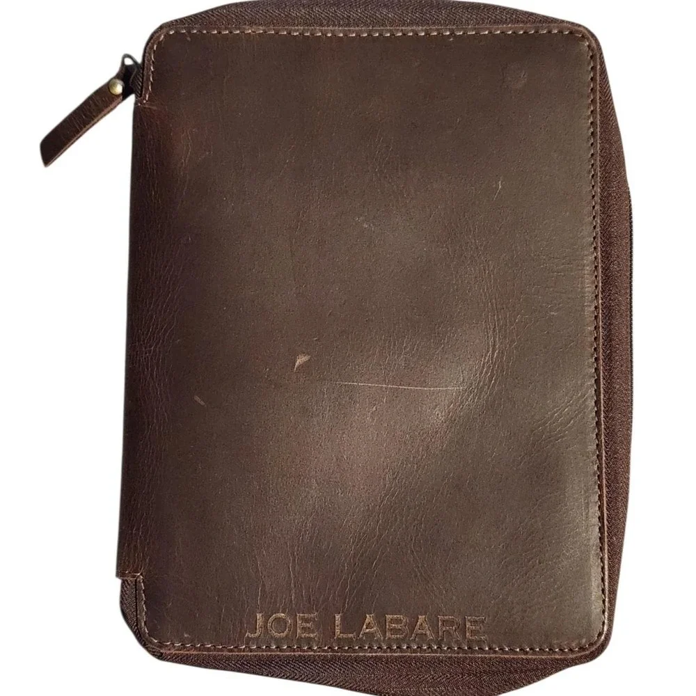 Espresso Leather Professional Premium Zippered Brown Folio Tech Case Old Money