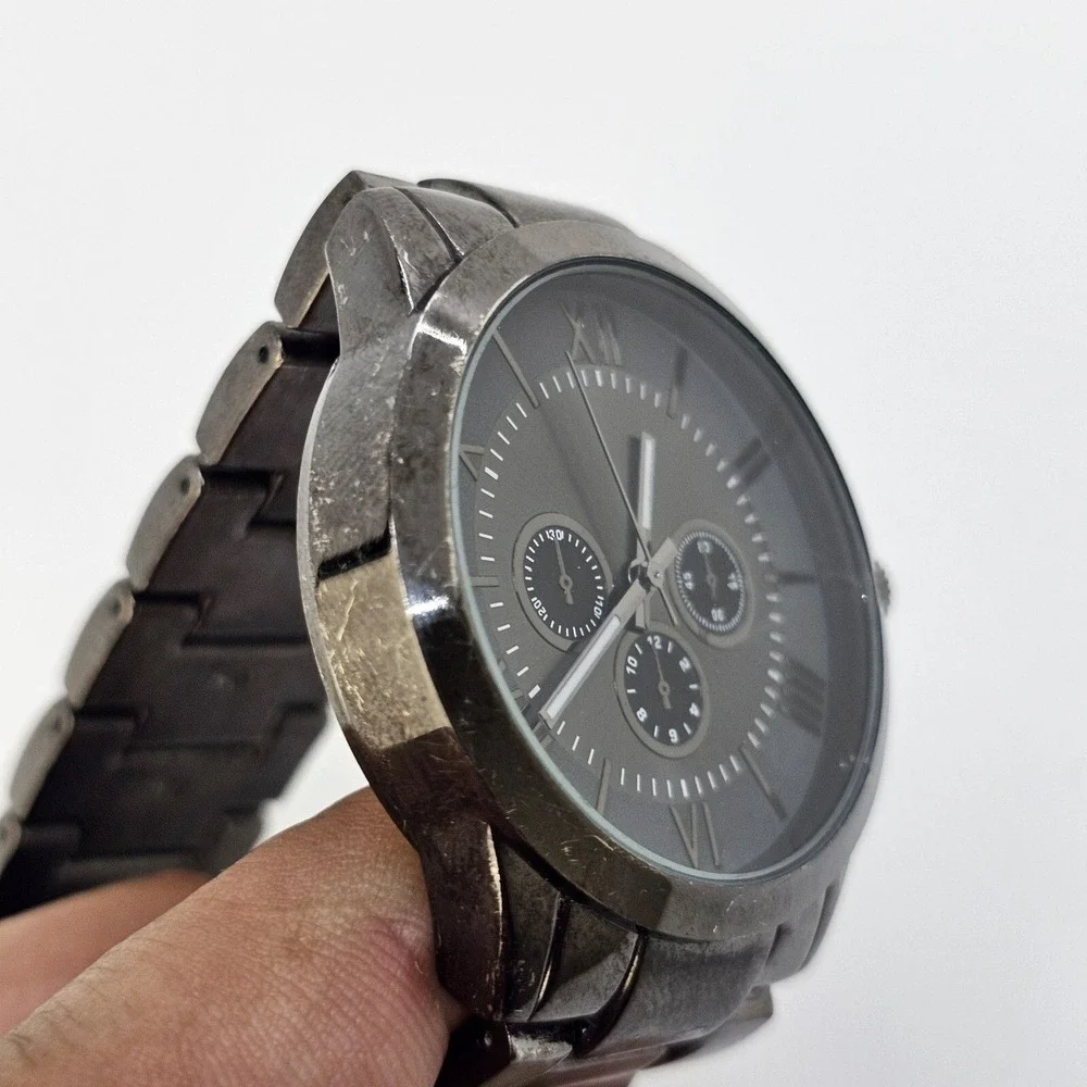 Men's Watch 40MM Dark Gray Case Dial Bracelet Bands 6.5