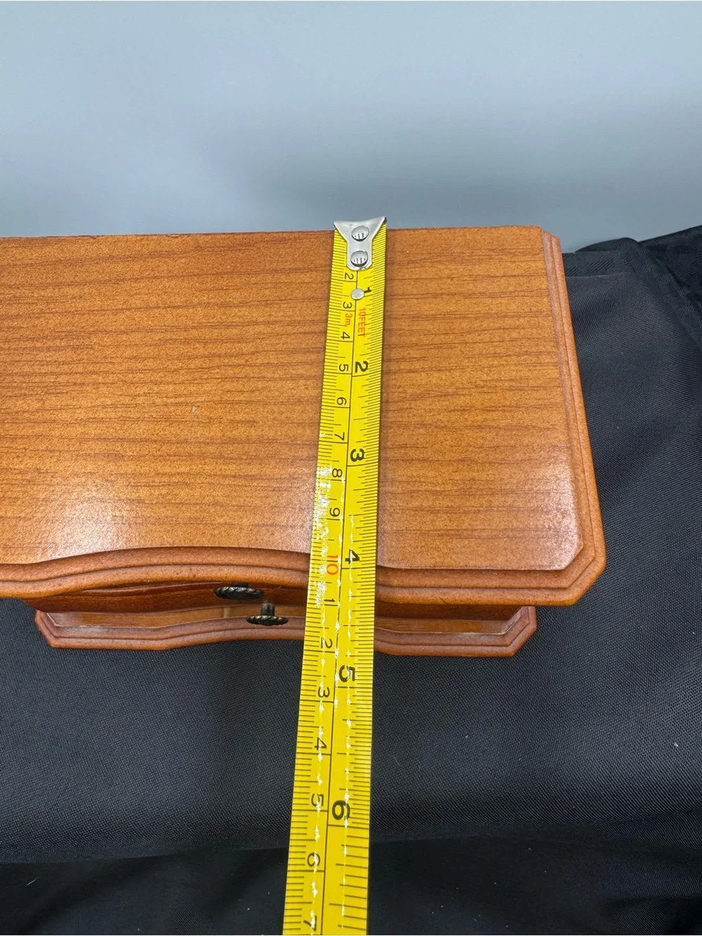 Source Unknown Wooden Jewelry Chest - Warm Brown Finish