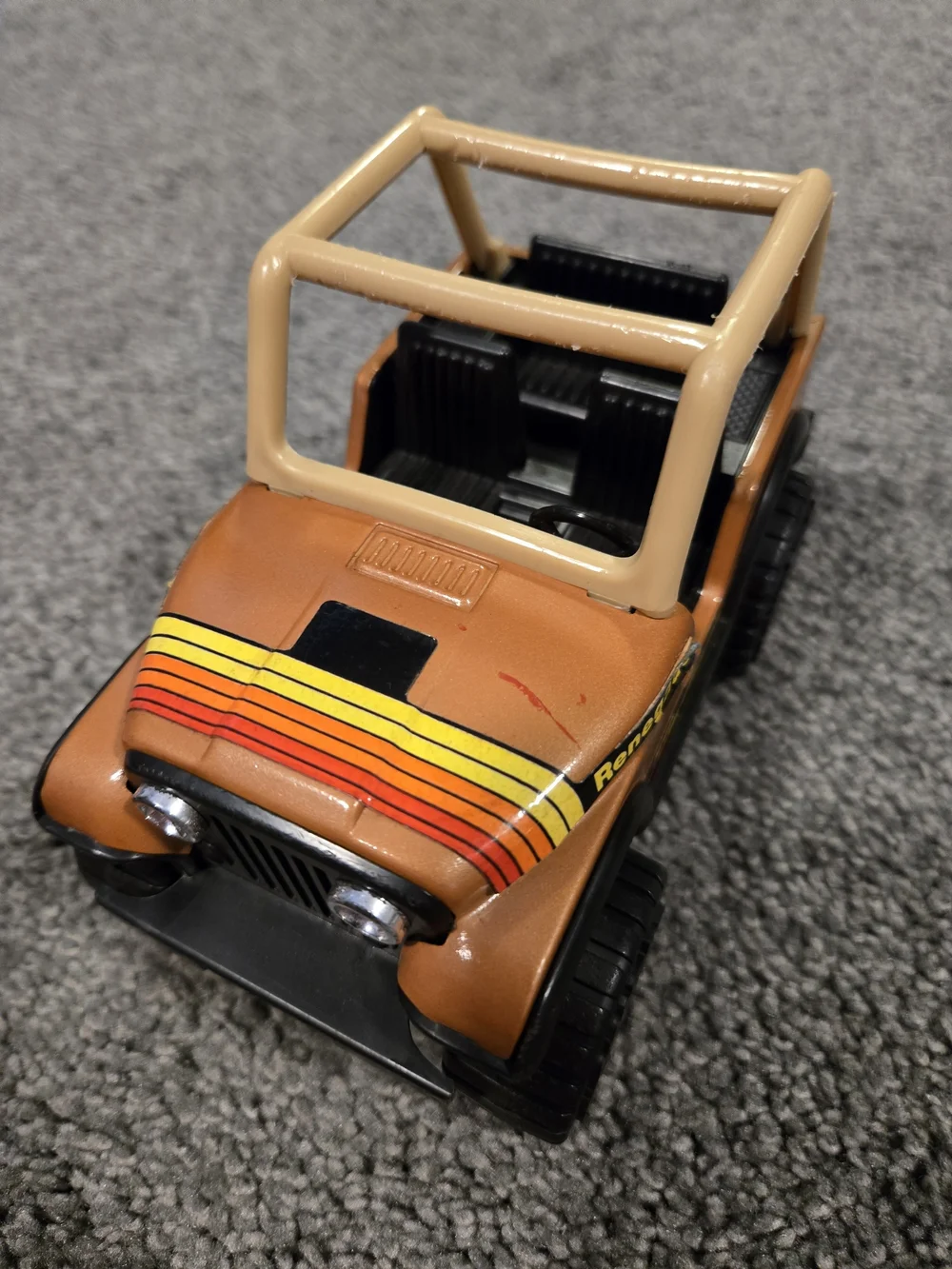 Buddy L Corp Vintage 1979 Jeep Renegade Toy Tan Burnt Orange & Stripes Collect