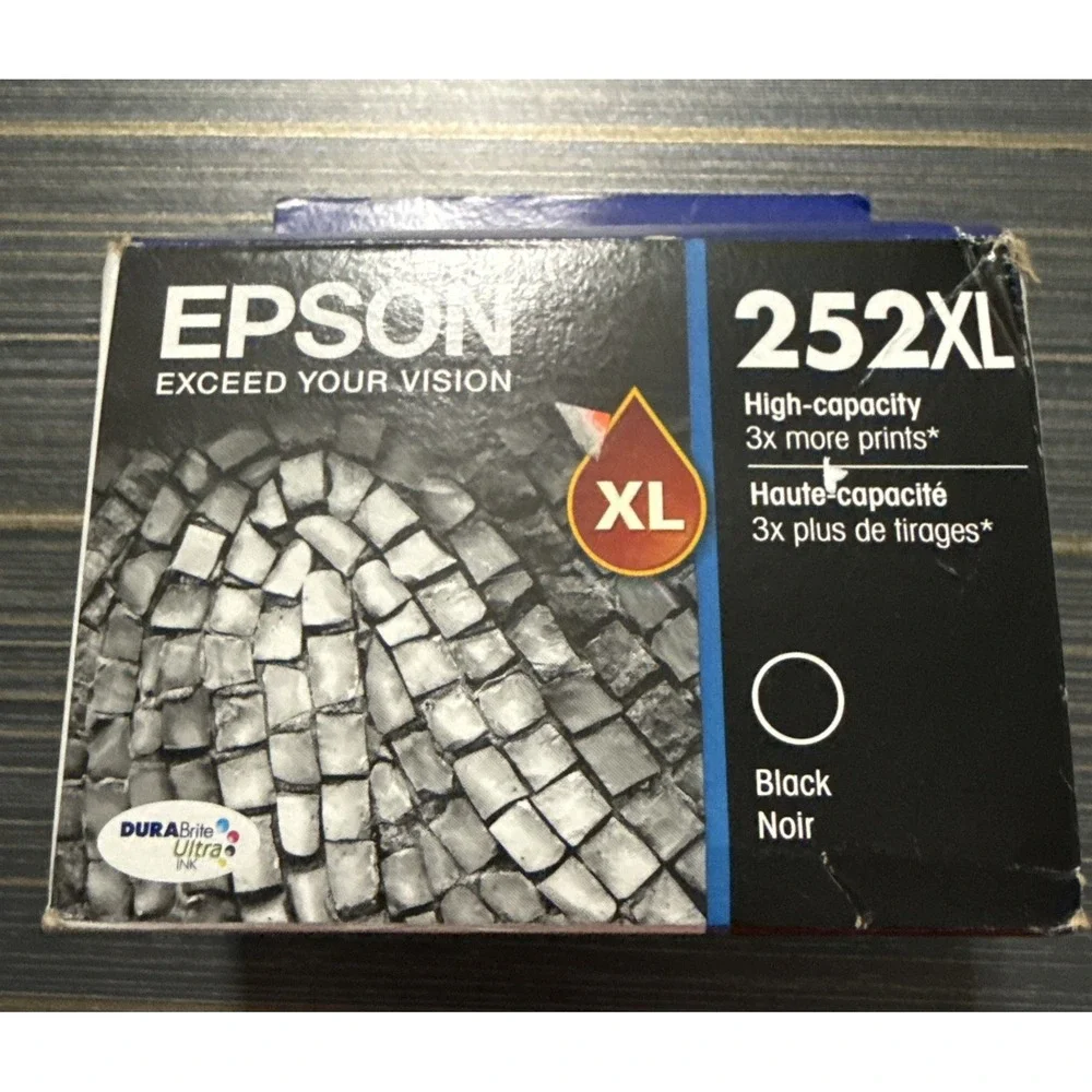 Genuine Epson 252 XL High Yield Black Ink T252XL120 Sealed Box NEW 01/2024