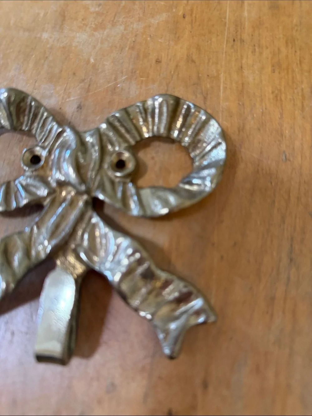 Brass Bow Wall Hook - Decorative Ribbon Hook for Home 4inch