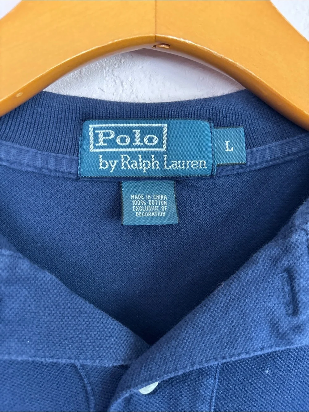 Ralph Lauren Navy Polo with Embroidered Bear size L