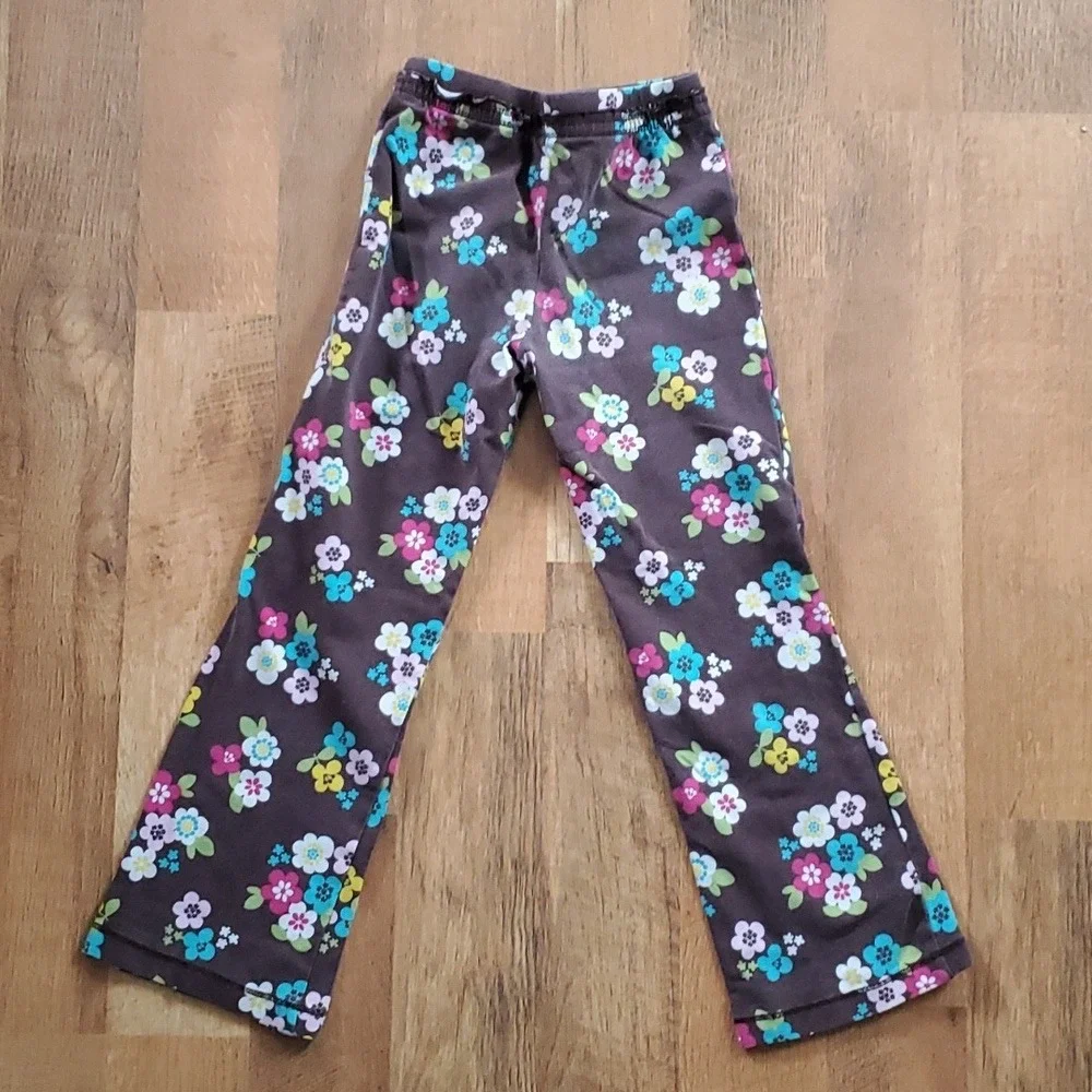 Girls 6X Mix & Match Dark Denim and Carters‎ Brown Floral Leggings 6X- 2 pack!