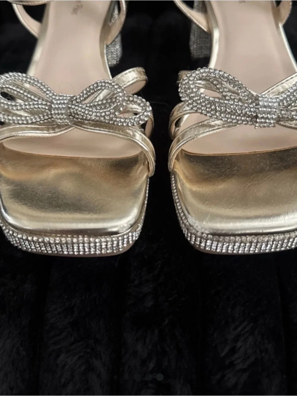 Dream Pairs Gold Glitter Metallic Sparkle Heels