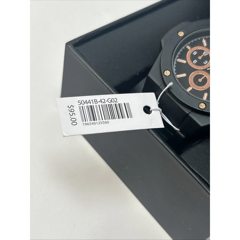 NIB Ed Hardy Men's Black Chronograph Watch W/ Rose Gold Details ($95 Retail)