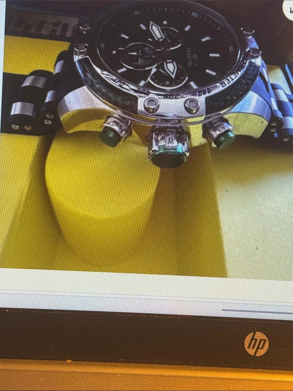 Invicta Speedway Black and Silver Chronograph Watch with Black Strap