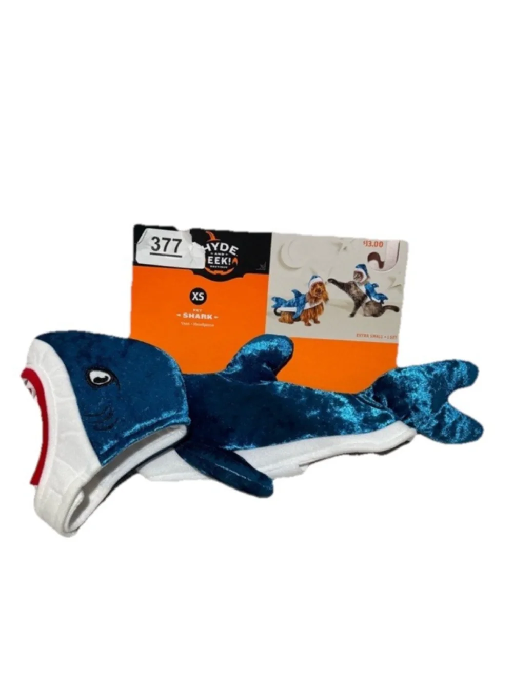 Hyde and Eek! Shark Pet Costume Vest Headpiece Size XS