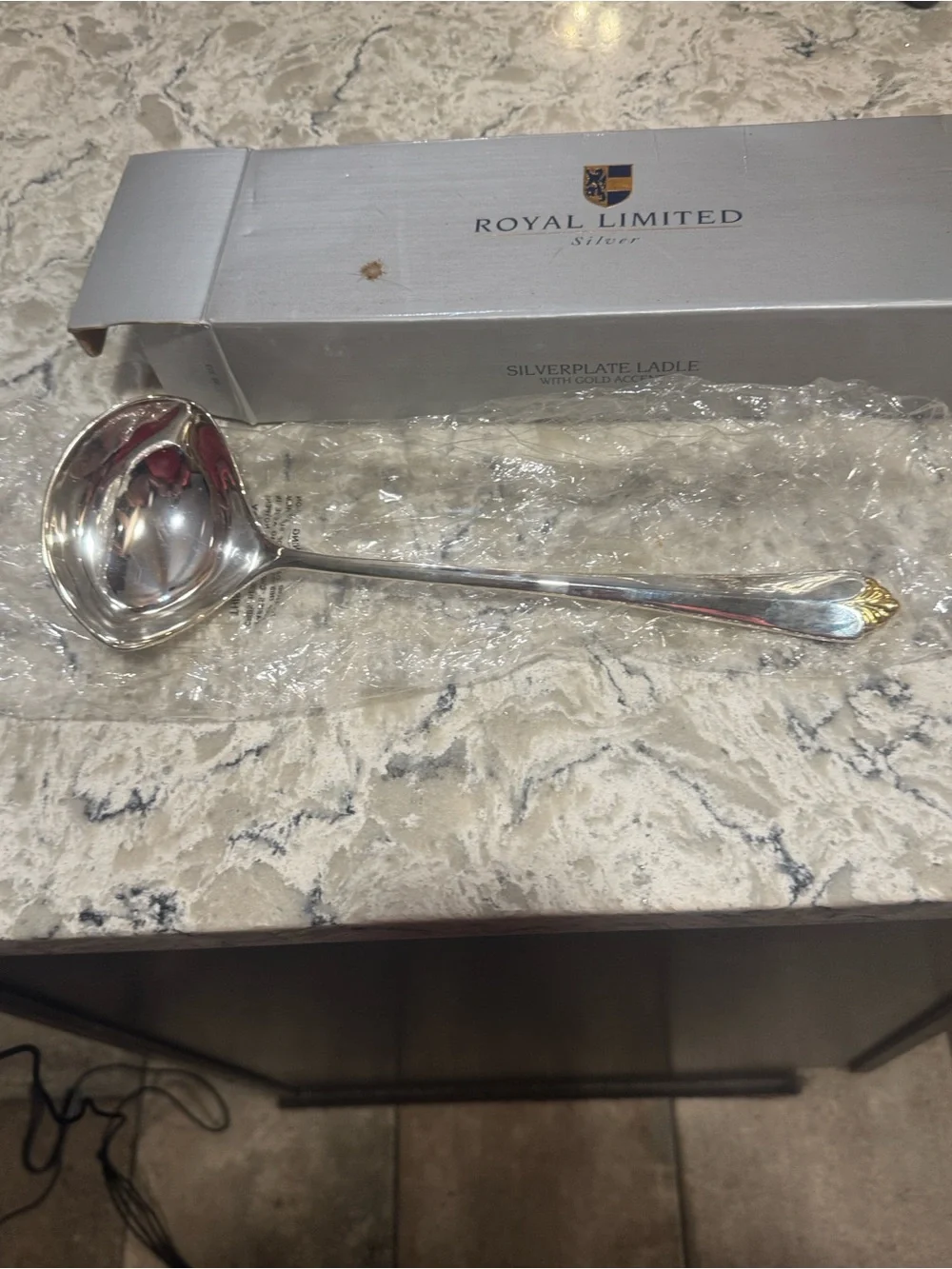 The Limited Silverplate Ladle with Gold Accent