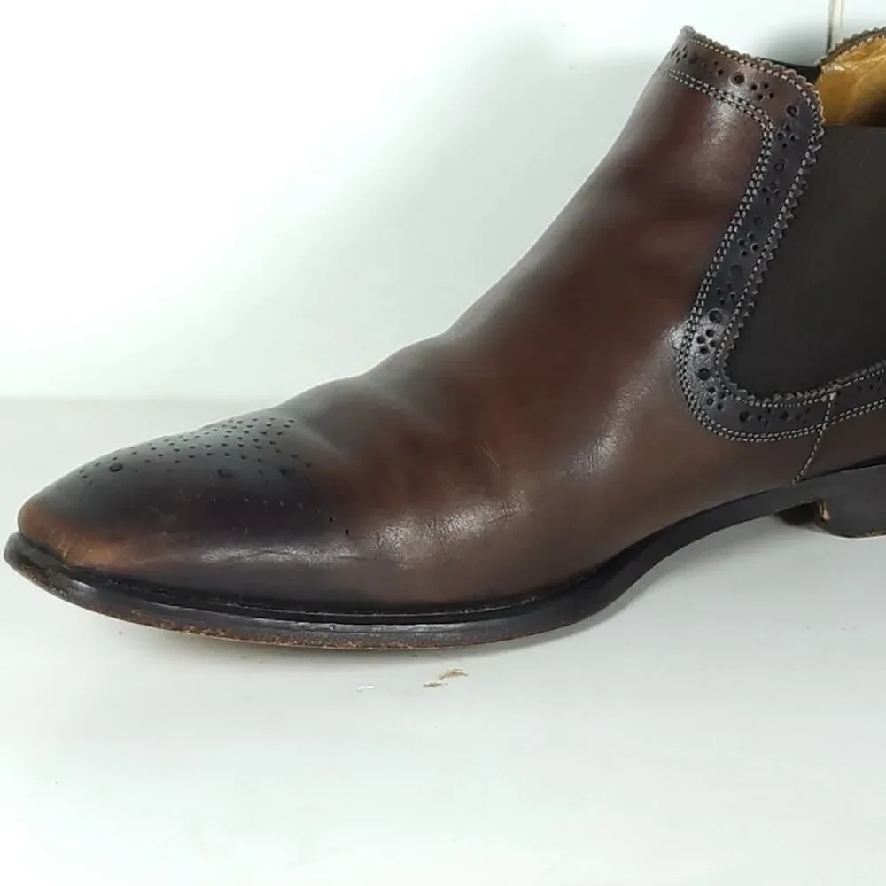 Antonio Maurizi Men's US7 EU40 Brown Burnished Leather Chelsea Ankle boots