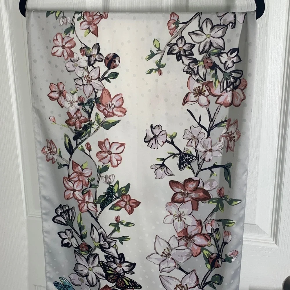 Vince Camuto scarf with dragonflies and butterflies print