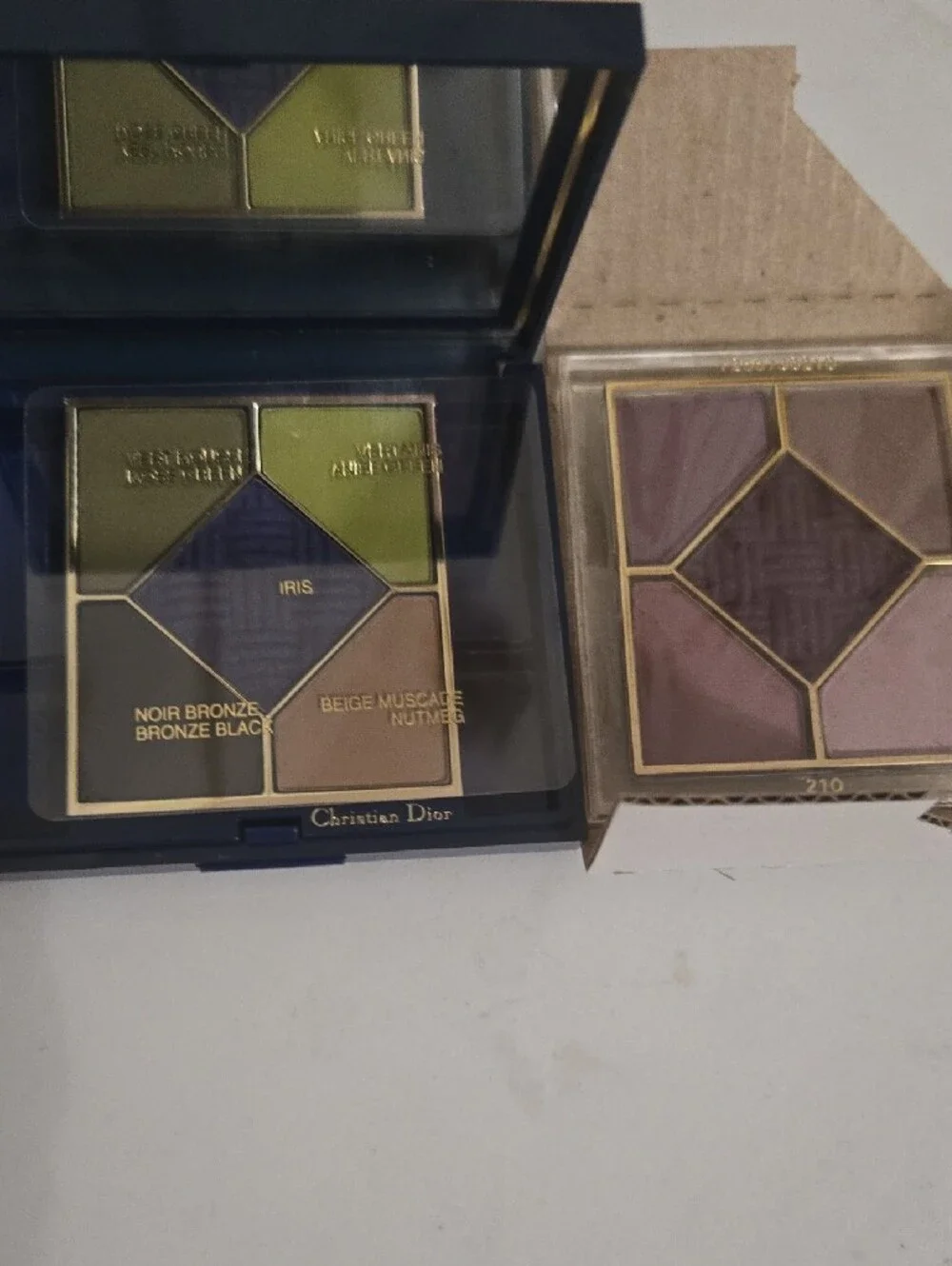 Dior bundle 5-Color Eyeshadow Palette in Green & Brn Shades and Refill In Mauve