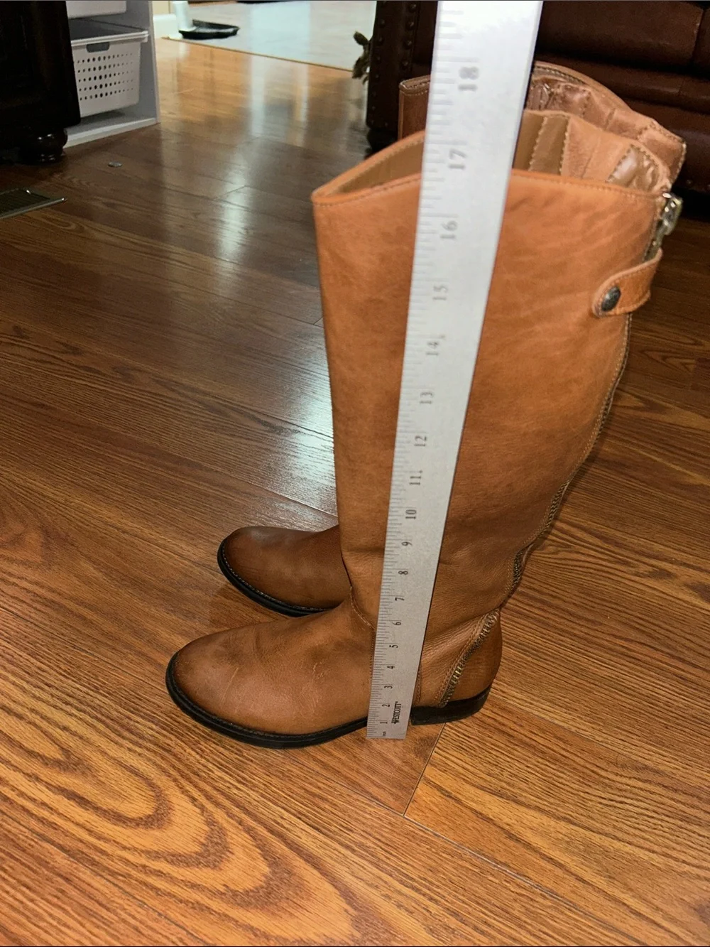 Arturo Chiang Soft Leather Tall Knee High Riding Boots in Cognac Brown Size 6.5