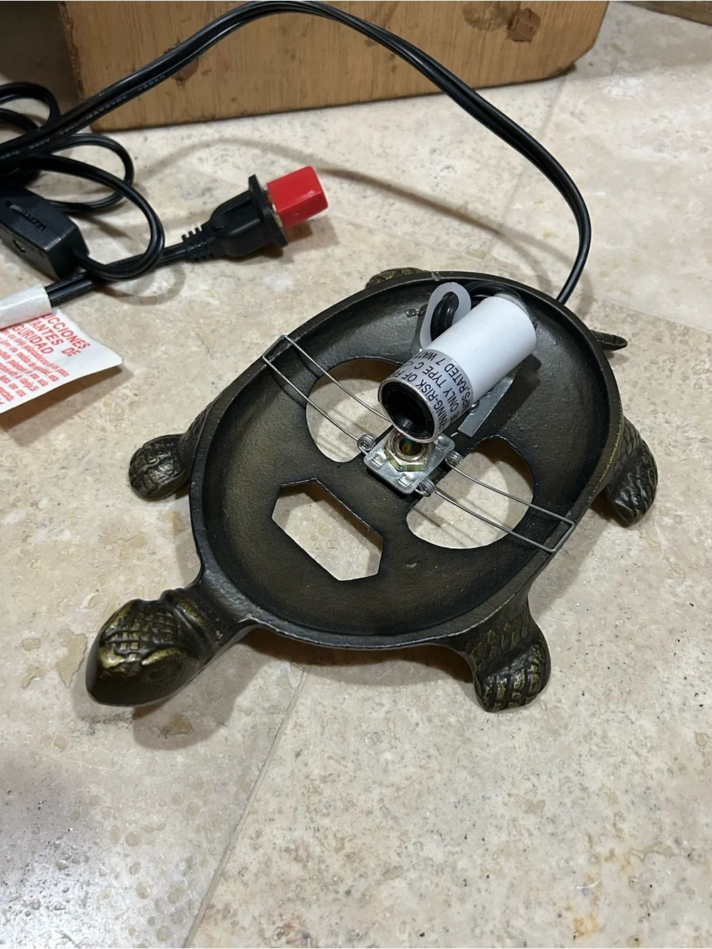 Vintage Tortoise Turtle Lamp Bronze metal BASE ONLY