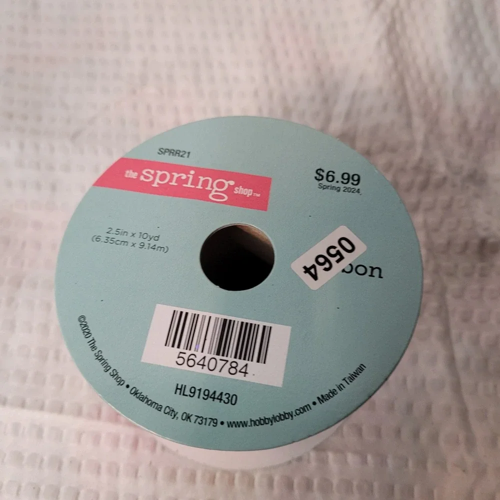 The Spring Shop Floral Daisy Ribbon 2.5in‎ x 10yd Yellow Pink White HL9194430