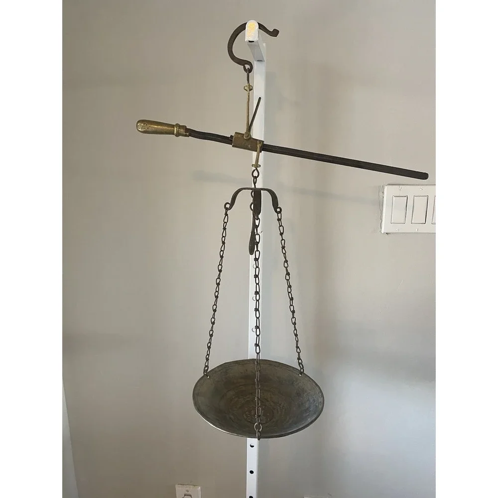 Antique Brass Hanging Balance Scale, 