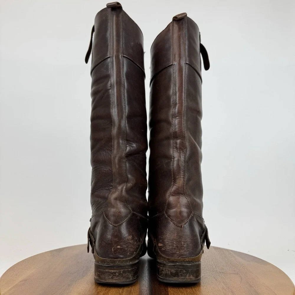 Womens Golden Goose Charlye Brown Leather Tall Knee High Riding Boots Size EU 38
