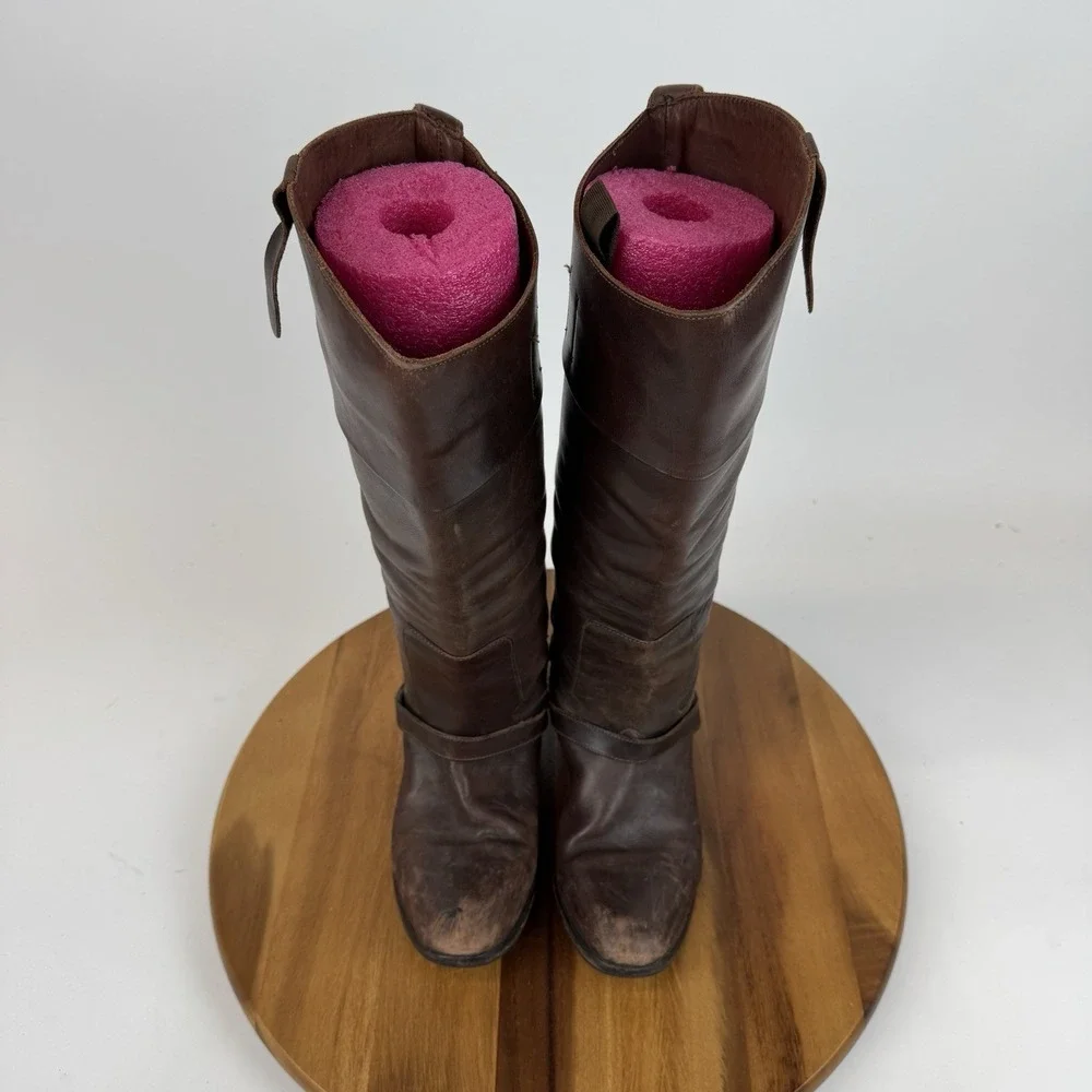 Womens Golden Goose Charlye Brown Leather Tall Knee High Riding Boots Size EU 38