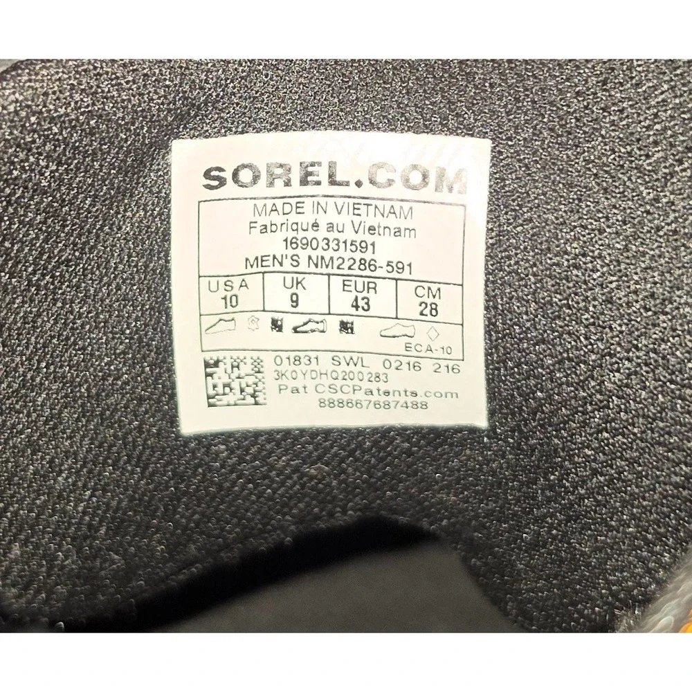 SOREL Paxson 64 Nocturnal‎ Outdry Boots Men 10 Waterproof Laced Outdoor Chukka