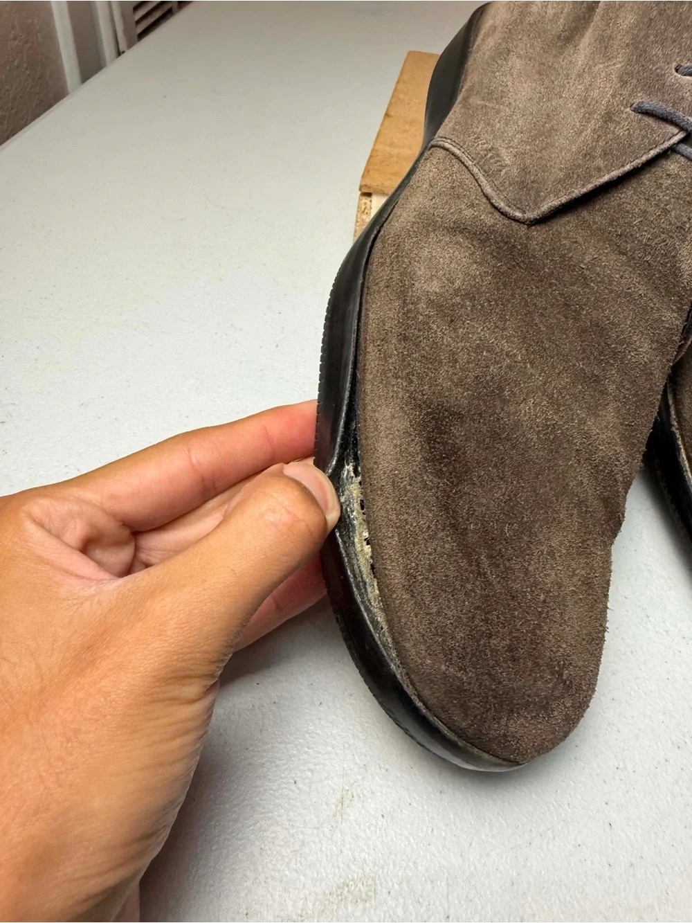 Damage PRADA Sued Leather Desert Boots Booties Shoes - Brown - Sz 9 EU / US 10