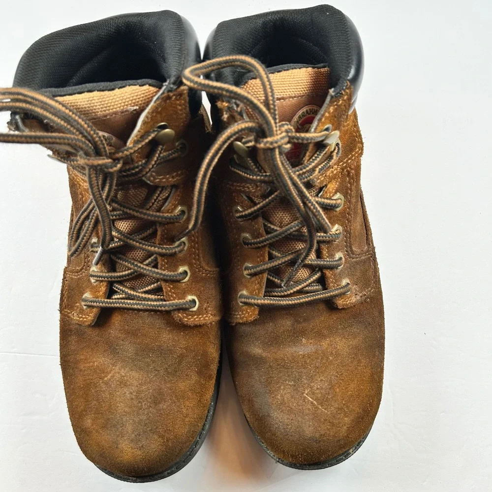 Brahma Mens Work Boots Brown‎ Suede Leather Lace Up Oil Resistant Size 7W