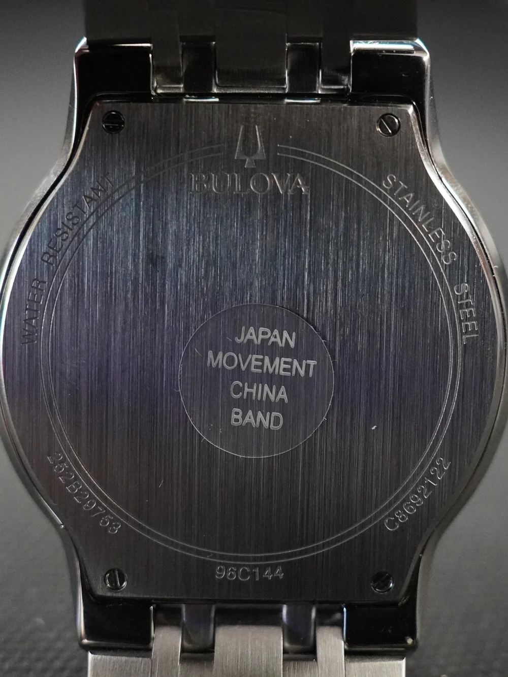 Bulova 96C144 Quartz Multifunction Day-Date Black Dial Stainless Steel Watch