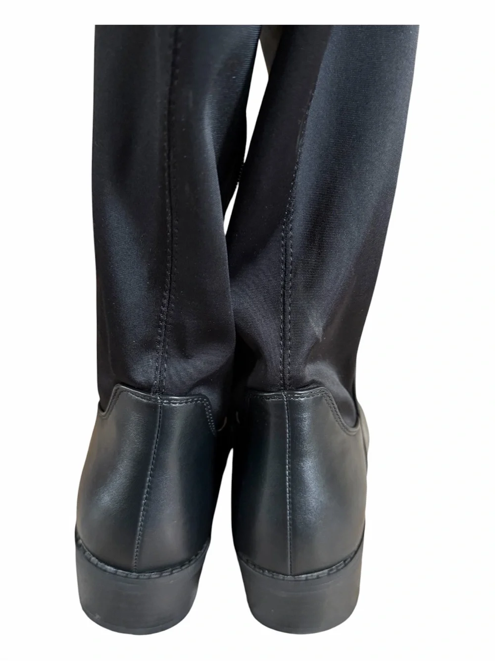 French Connection Black Over-the-Knee Stretch & Leather-Look Boots