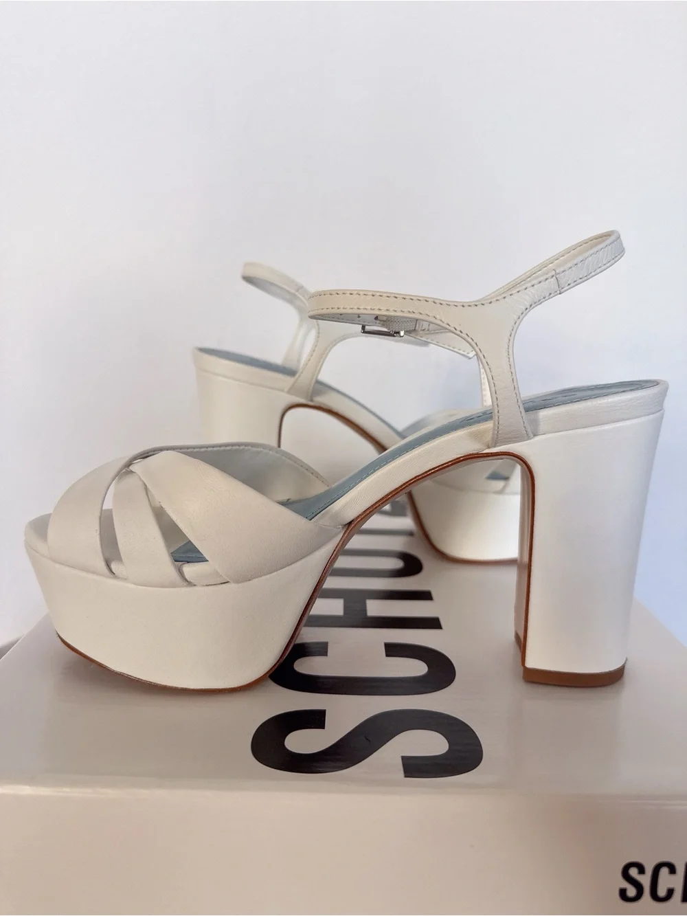 Schutz Keefa Nappa Leather Sandal - Deluxe White Nappa Leather 5.5B